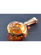 "Genuine Amber Pendant in 14K Vintage Rose Gold" vpab001 vpab001